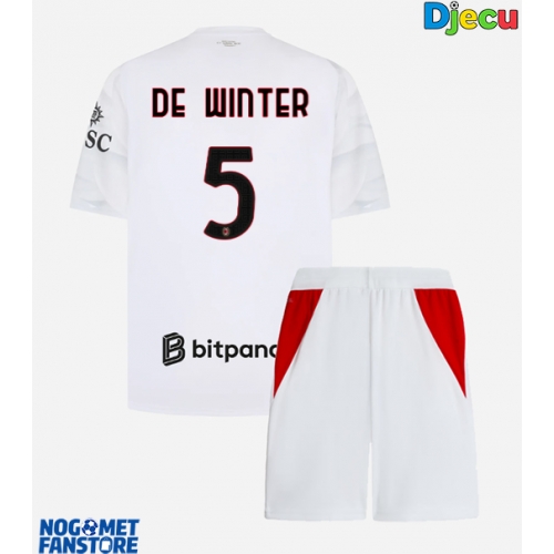 AC Milan Koni De Winter #5 Gostujuci Dres za djecu 2026-27 Kratak Rukav (+ Kratke hlače)